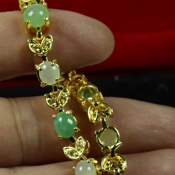 Certified 3 Colours 100% Natural A Jade Jadeite Bead Bracelet - Picture 4 of 7